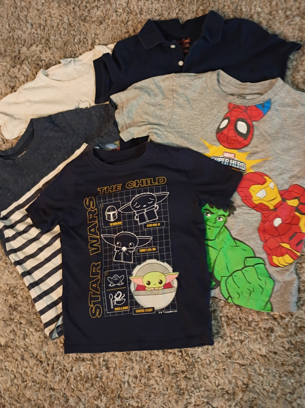 Boys Custom Variety Pack Bundle Of 5 Shirts Size 5/6